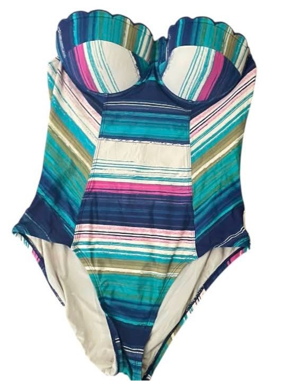 Anthropologie Mermaid Women's Striped One-Piece Swimsuit